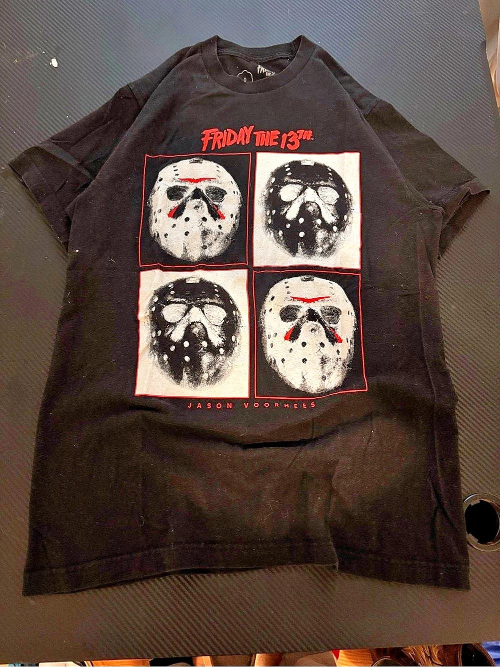 Cotton USA Friday the 13th Jason Voorhees Graphic Tee Black Size Medium